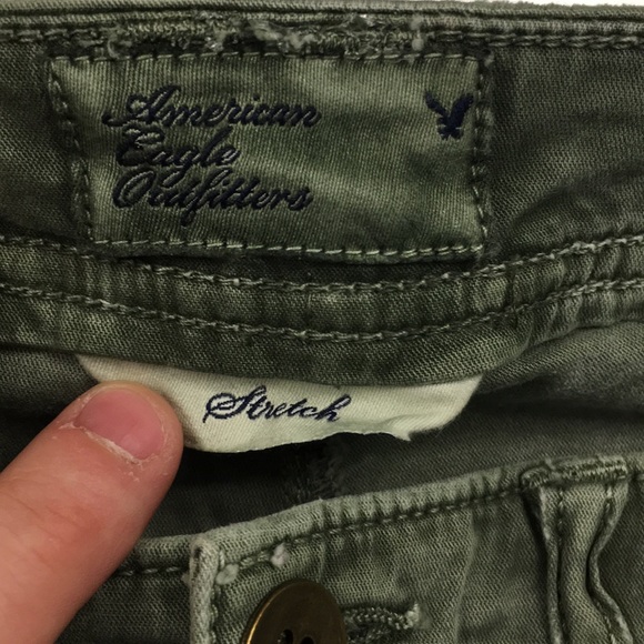 Olive green cargo-type pants - Picture 6 of 7